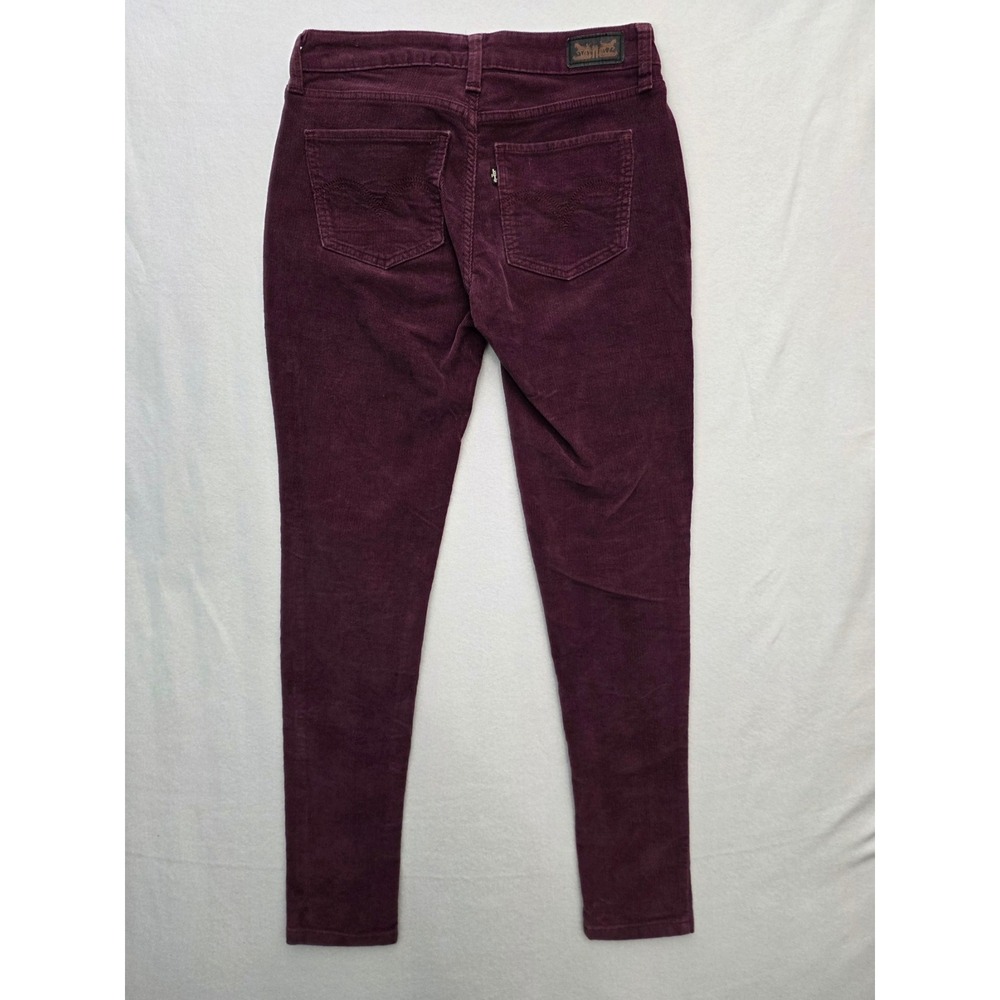 Levi's Corduroy Leggings Slim 29 Burgundy Purple Indie Boho - Picture 2 of 10